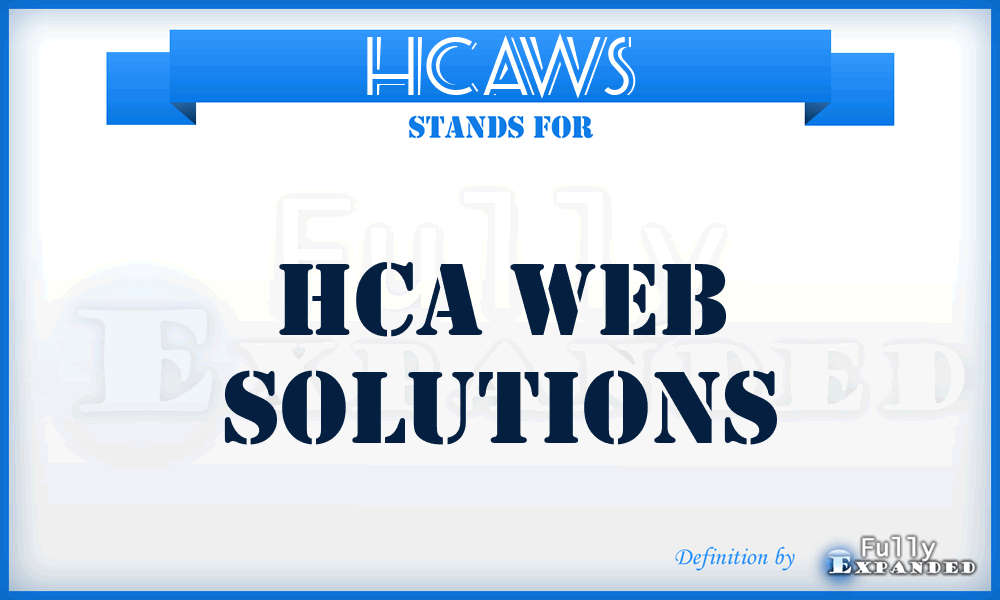 HCAWS - HCA Web Solutions