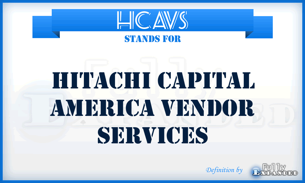 HCAVS - Hitachi Capital America Vendor Services