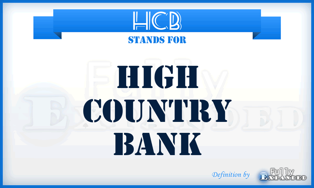 HCB - High Country Bank