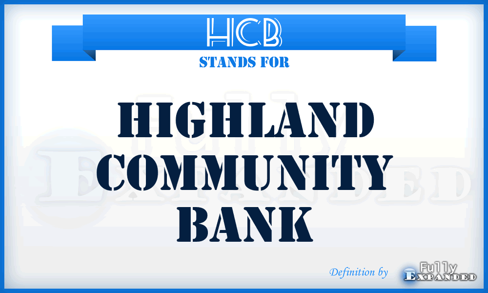 HCB - Highland Community Bank