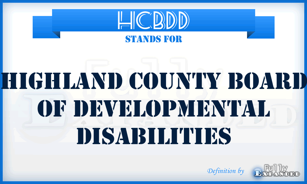 HCBDD - Highland County Board of Developmental Disabilities