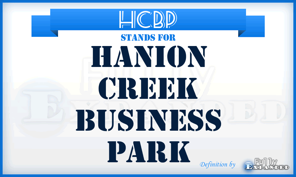 HCBP - Hanion Creek Business Park