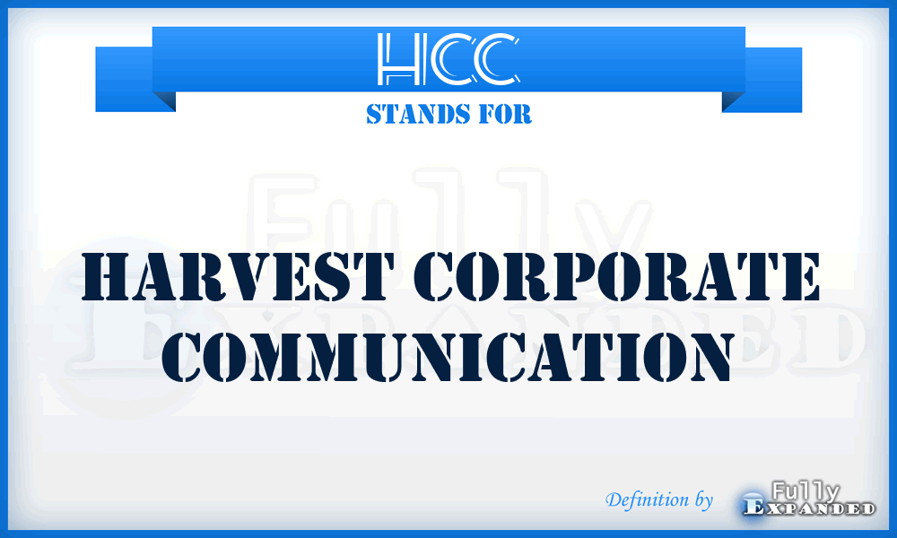 HCC - Harvest Corporate Communication