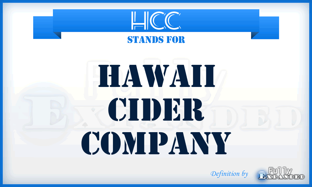 HCC - Hawaii Cider Company