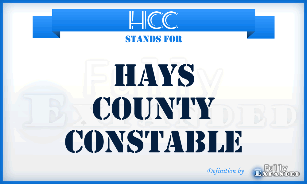 HCC - Hays County Constable