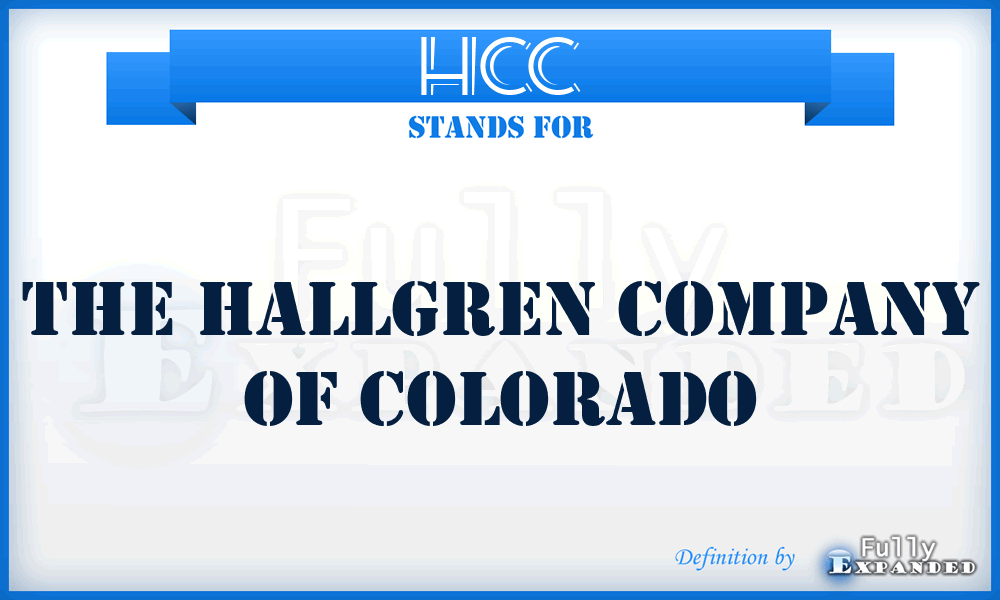 HCC - The Hallgren Company of Colorado