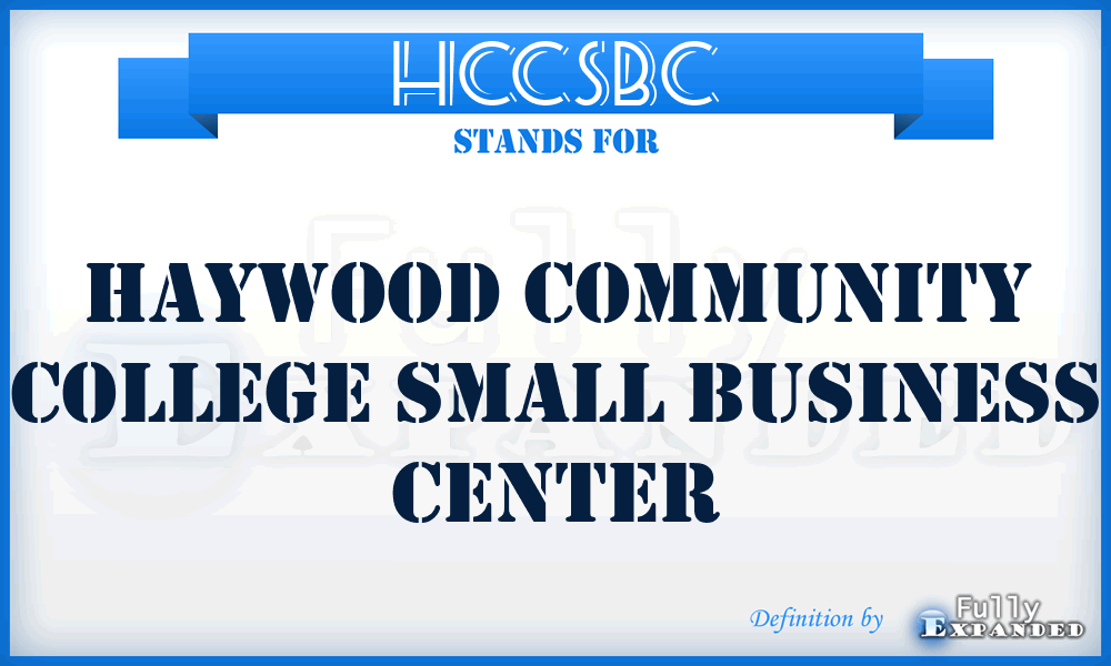 HCCSBC - Haywood Community College Small Business Center