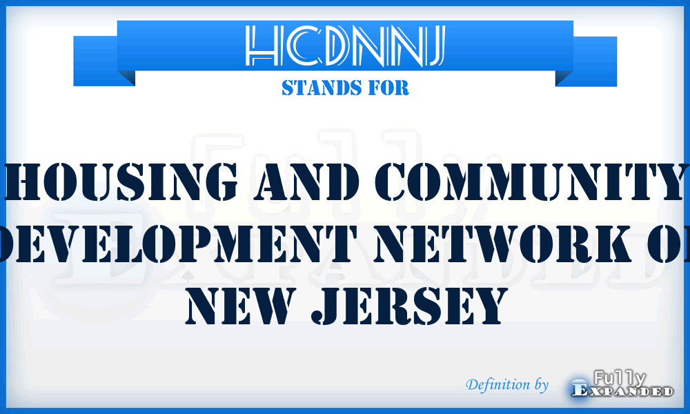 HCDNNJ - Housing and Community Development Network of New Jersey