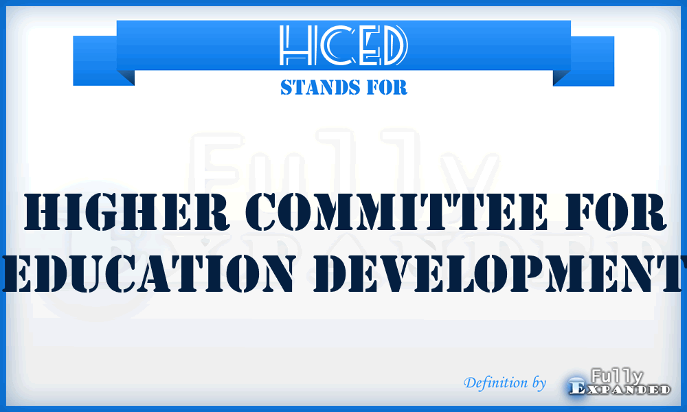 HCED - Higher Committee for Education Development