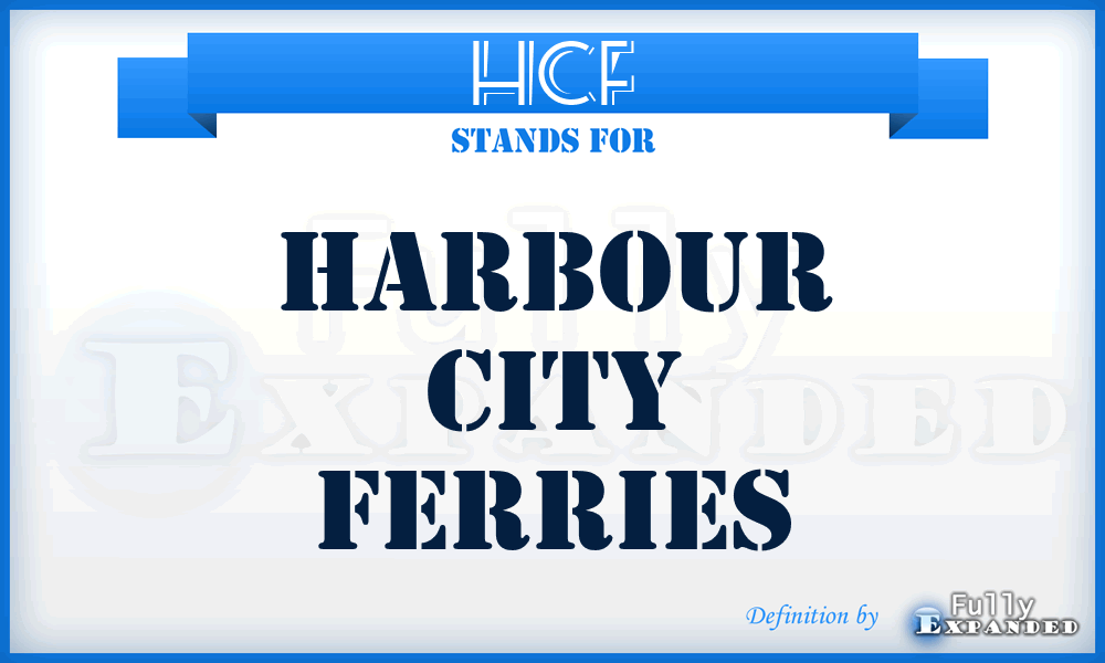 HCF - Harbour City Ferries