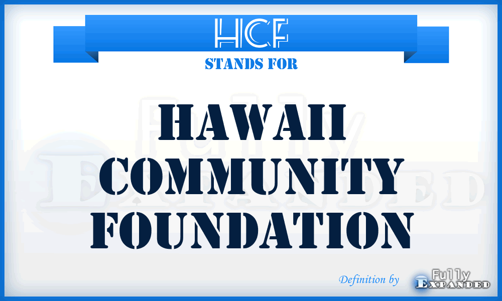 HCF - Hawaii Community Foundation