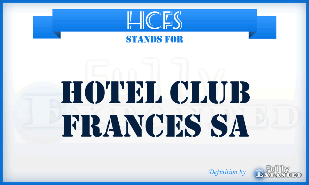 HCFS - Hotel Club Frances Sa