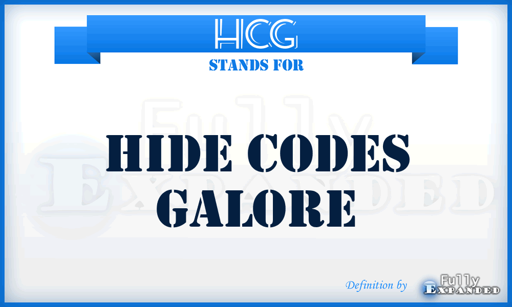 HCG - Hide Codes Galore