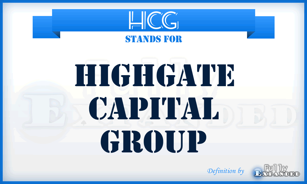 HCG - Highgate Capital Group