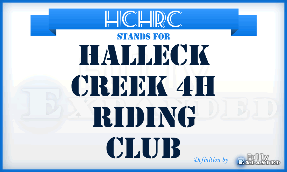 HCHRC - Halleck Creek 4H Riding Club