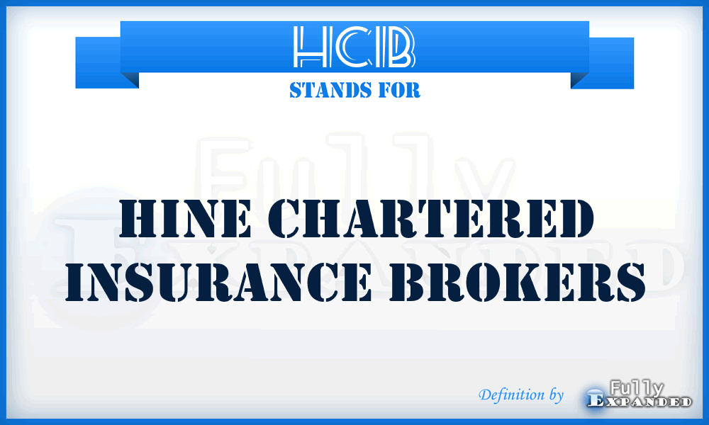 HCIB - Hine Chartered Insurance Brokers