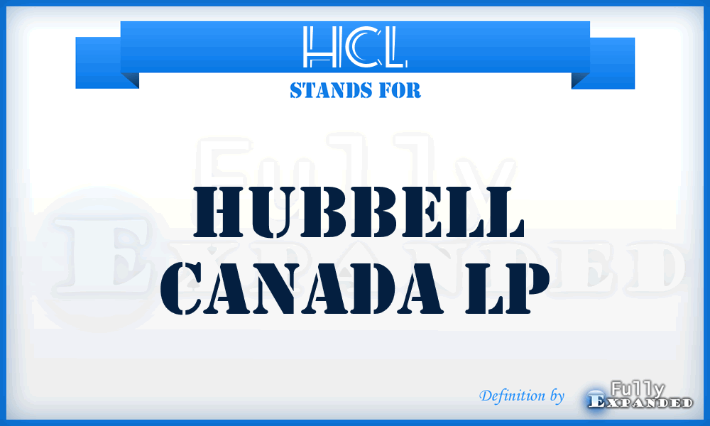 HCL - Hubbell Canada Lp