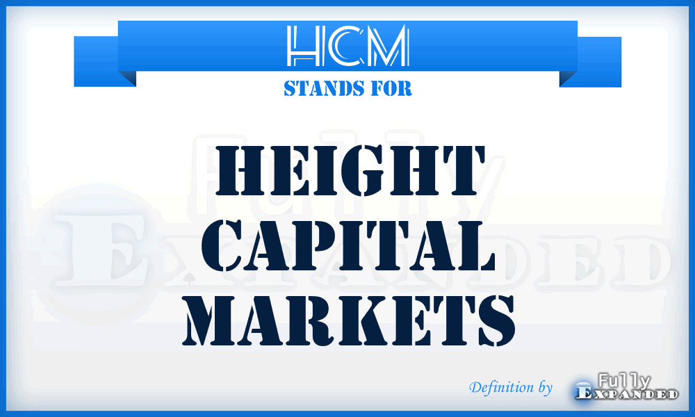 HCM - Height Capital Markets