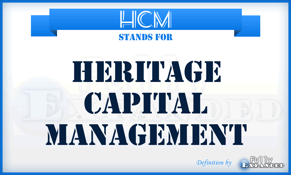 HCM - Heritage Capital Management