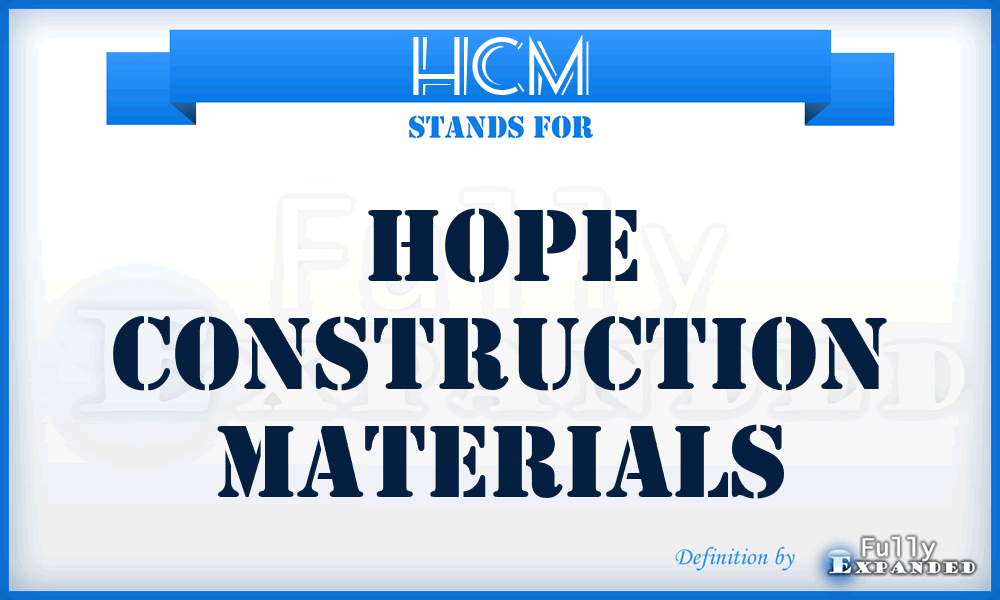 HCM - Hope Construction Materials