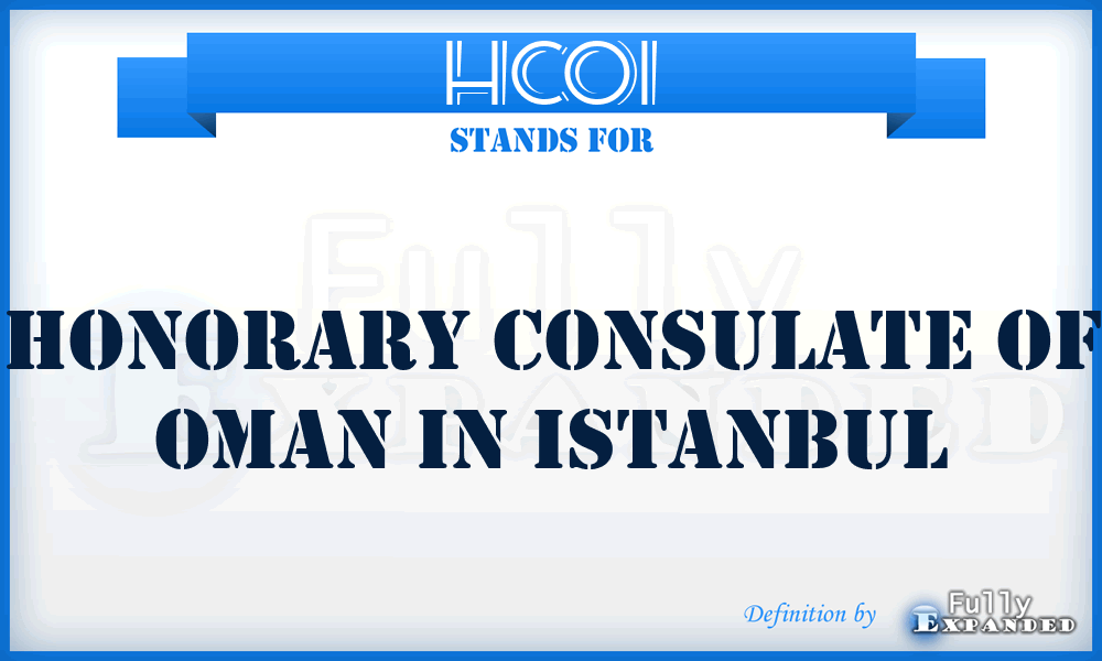 HCOI - Honorary Consulate of Oman in Istanbul