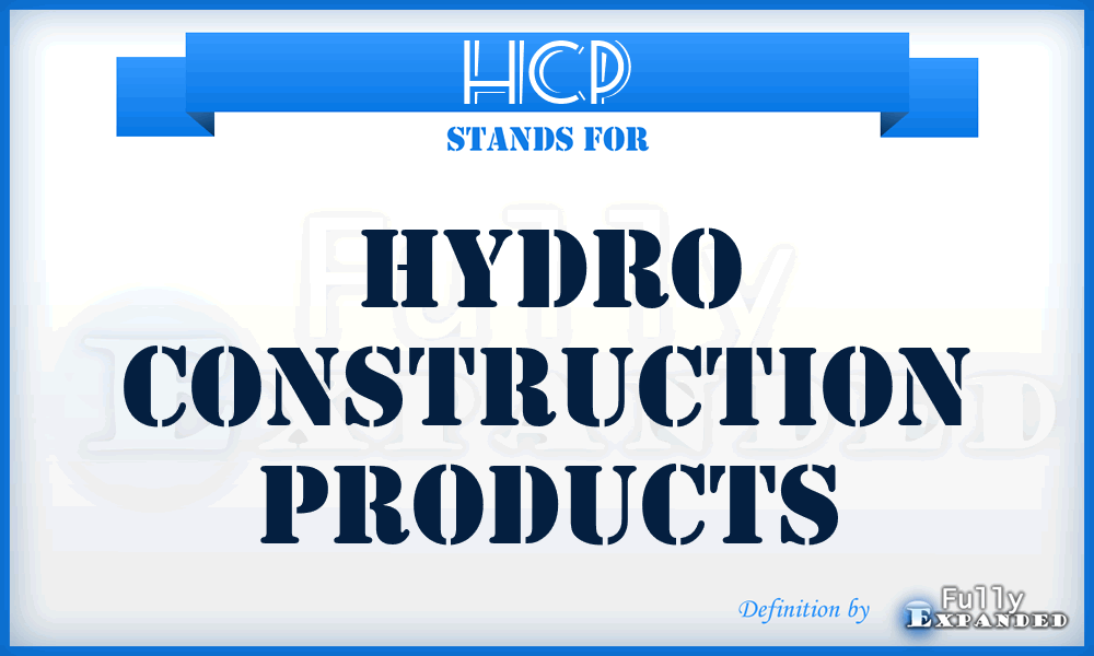 HCP - Hydro Construction Products