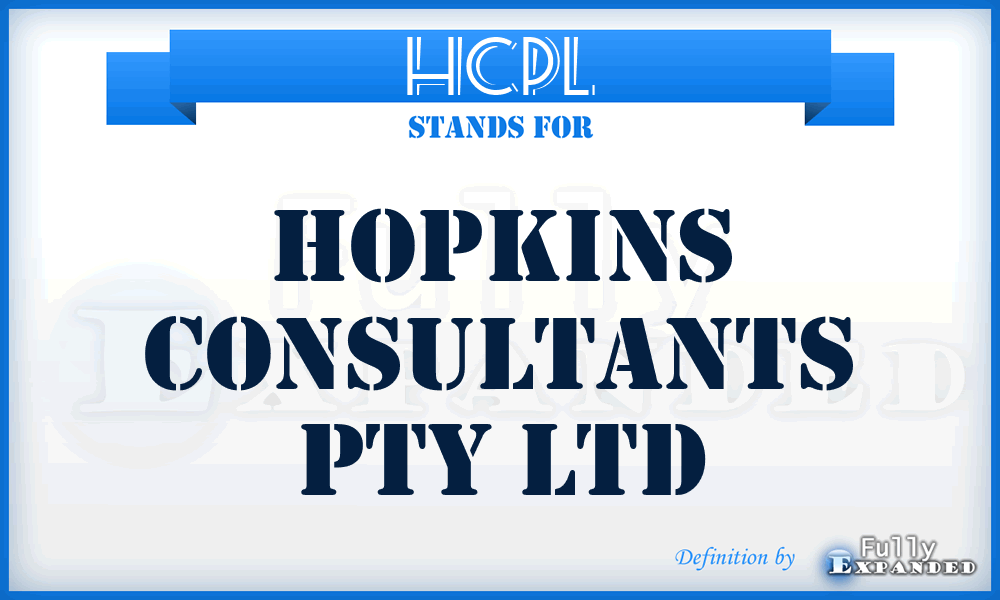 HCPL - Hopkins Consultants Pty Ltd