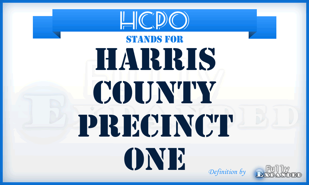 HCPO - Harris County Precinct One