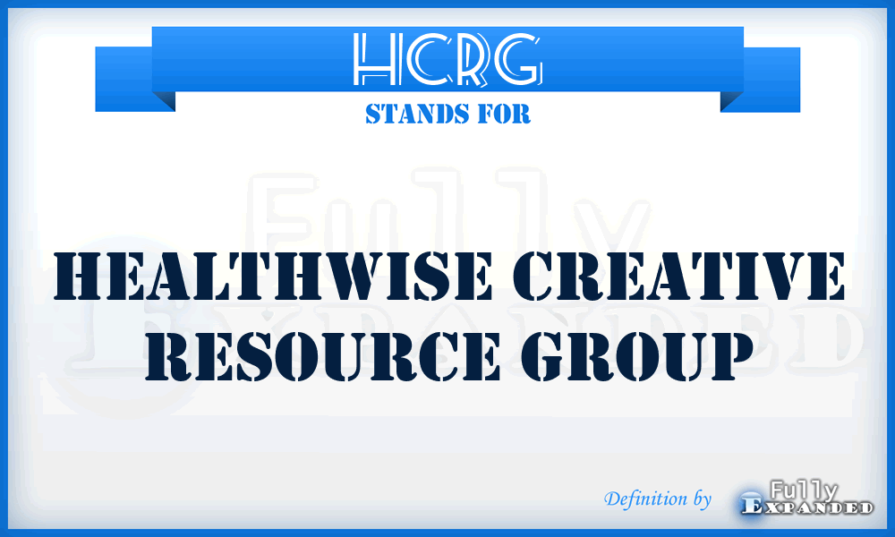 HCRG - Healthwise Creative Resource Group