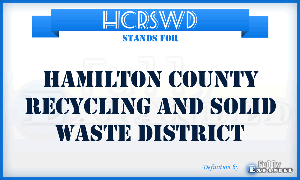 HCRSWD - Hamilton County Recycling and Solid Waste District