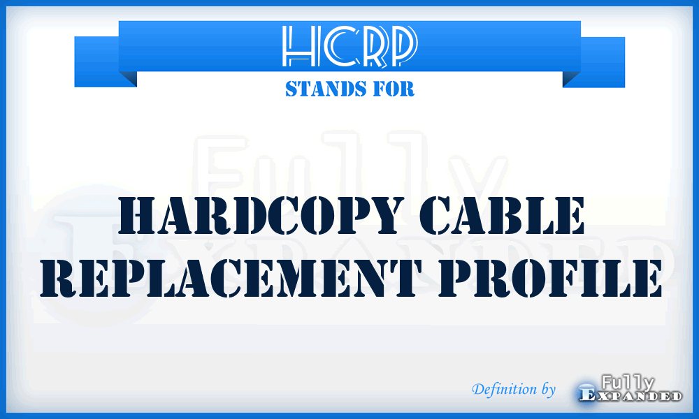 HCRP - Hardcopy Cable Replacement Profile