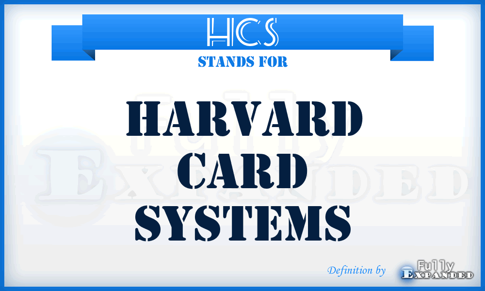 HCS - Harvard Card Systems