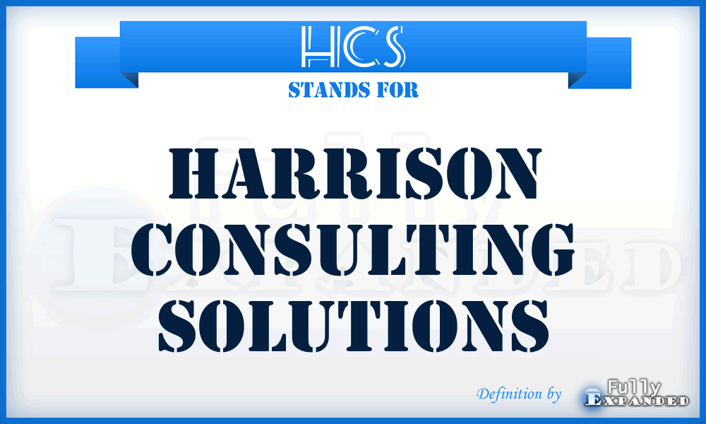 HCS - Harrison Consulting Solutions