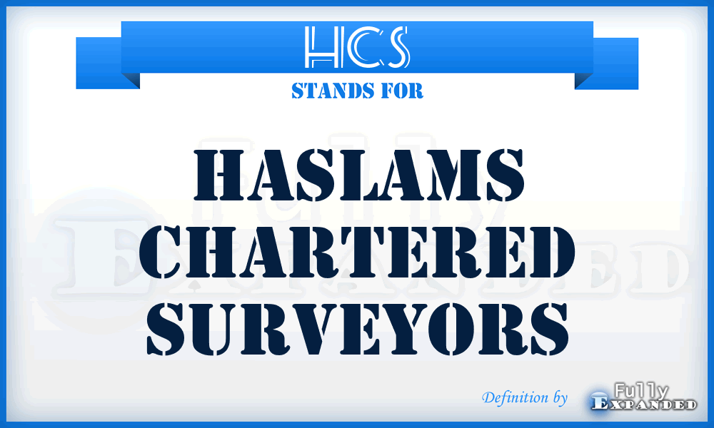 HCS - Haslams Chartered Surveyors