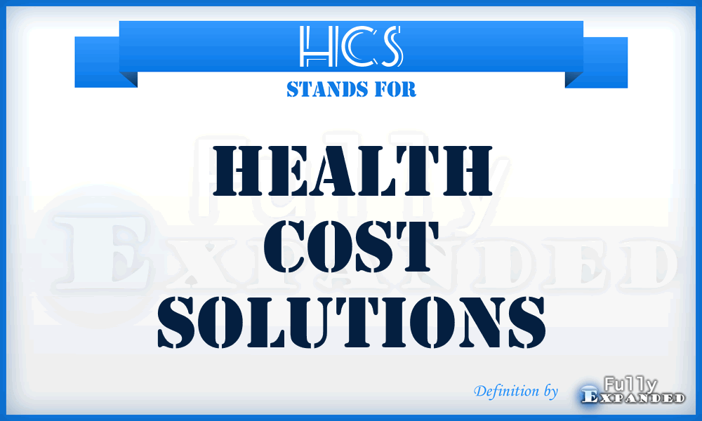 HCS - Health Cost Solutions
