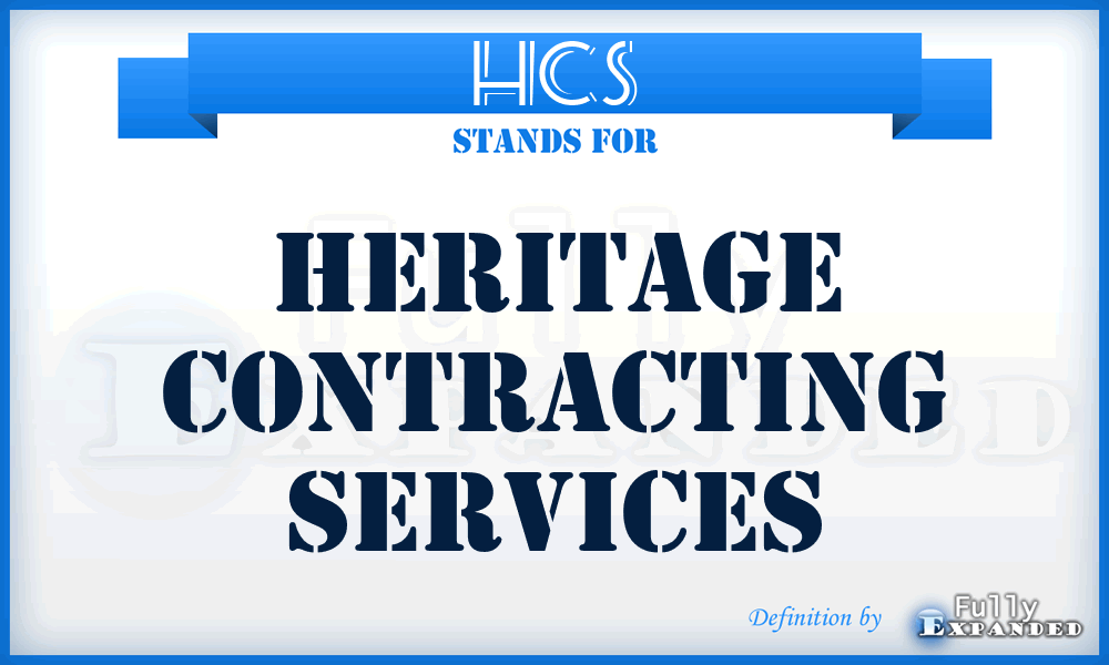 HCS - Heritage Contracting Services