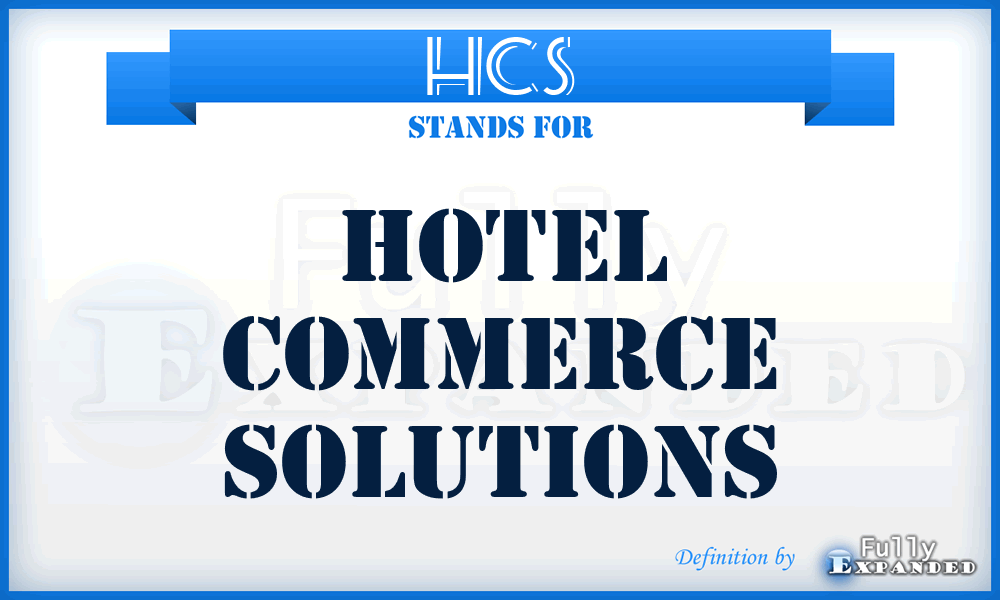 HCS - Hotel Commerce Solutions