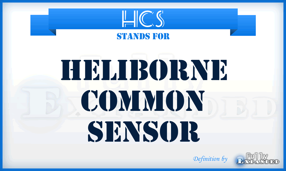 HCS - heliborne common sensor