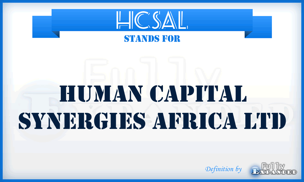 HCSAL - Human Capital Synergies Africa Ltd