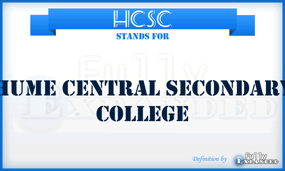 HCSC - Hume Central Secondary College