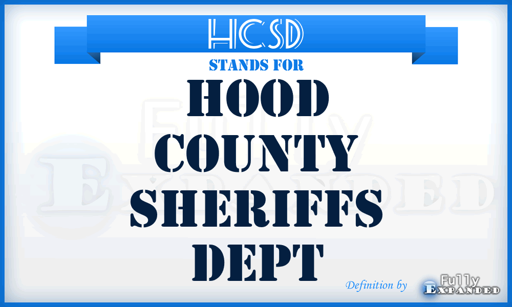 HCSD - Hood County Sheriffs Dept