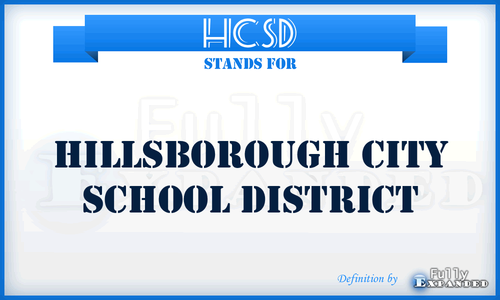 HCSD - Hillsborough City School District