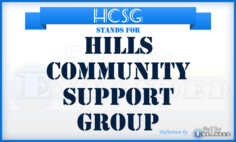 HCSG - Hills Community Support Group