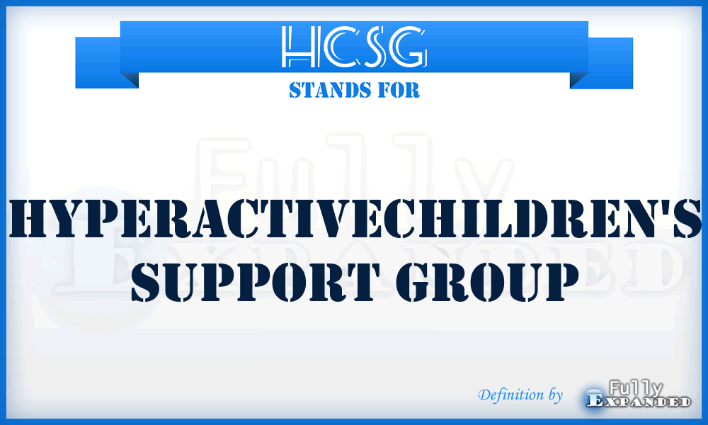 HCSG - HyperactiveChildren's Support Group