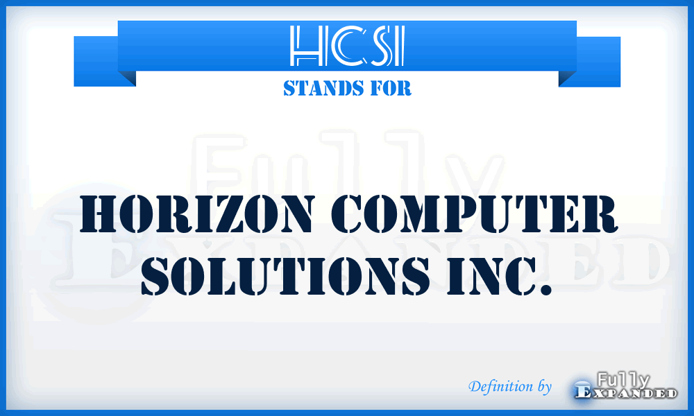 HCSI - Horizon Computer Solutions Inc.