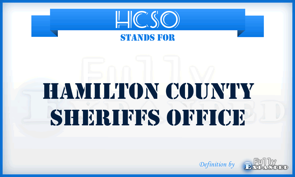 HCSO - Hamilton County Sheriffs Office