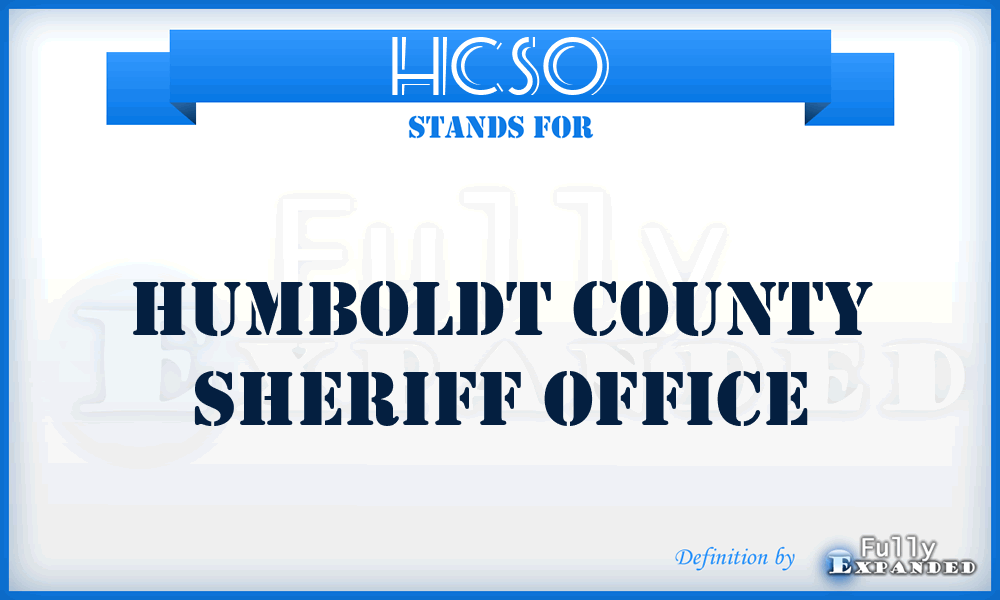 HCSO - Humboldt County Sheriff Office