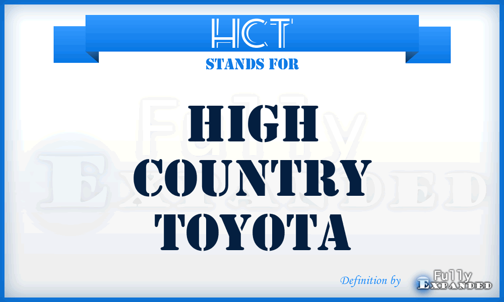 HCT - High Country Toyota