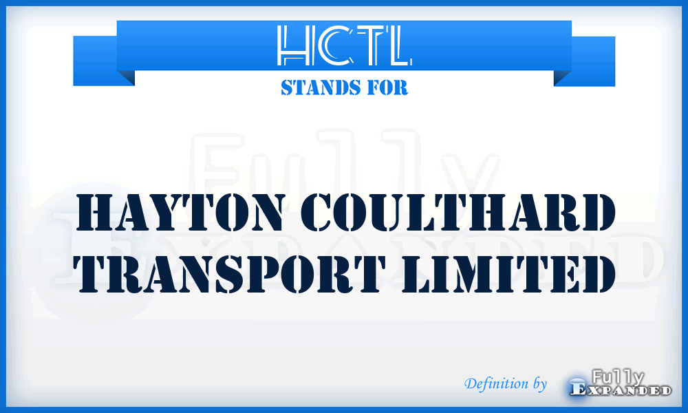 HCTL - Hayton Coulthard Transport Limited