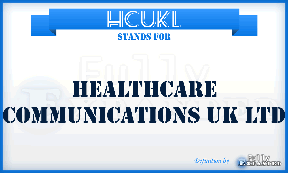 HCUKL - Healthcare Communications UK Ltd